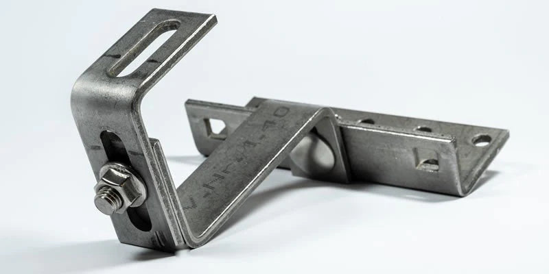 Dachhaken Edelstahl verstellbar 140x56mm Grundplatte Haken 30x5mm 1.4016, dreifach verstellbar