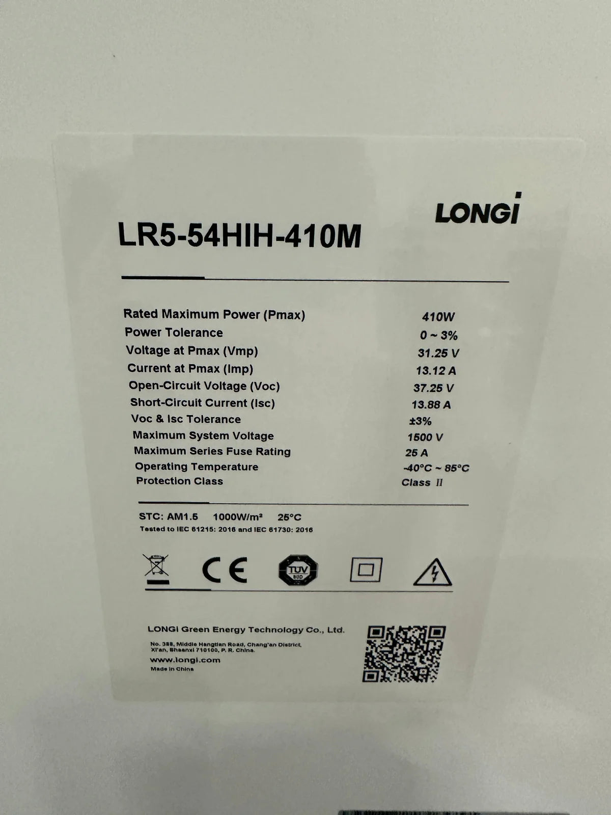 410W LONGI LR5-54HIH-410M
